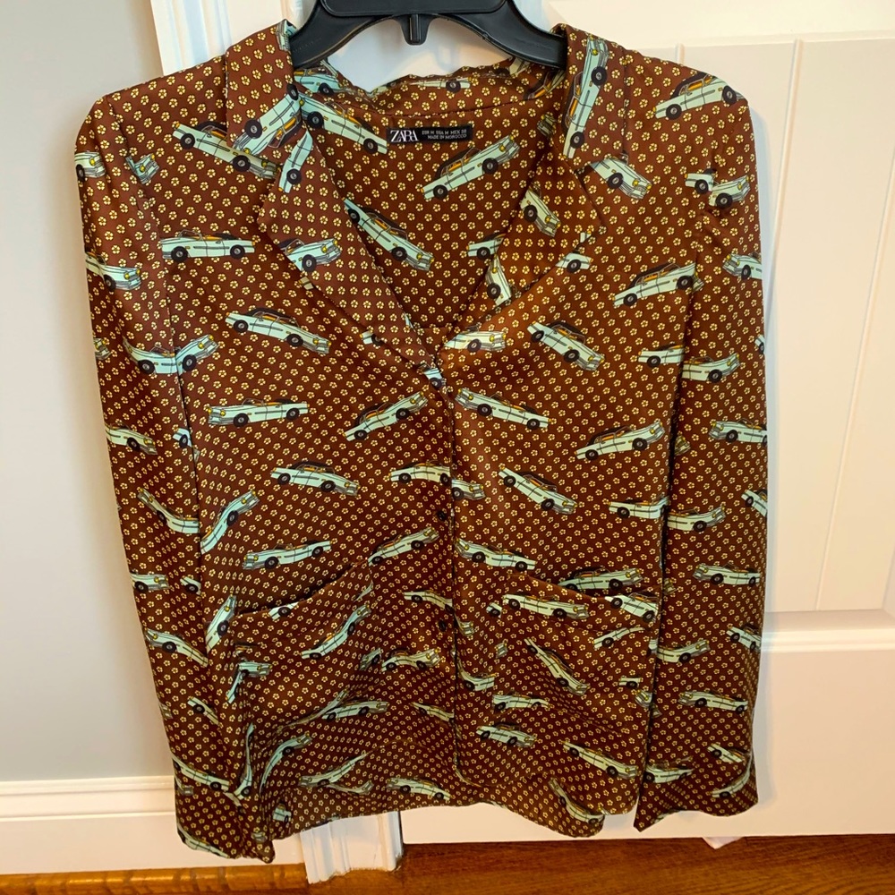 Zara - vintage looking button-up blouse - SIZE M